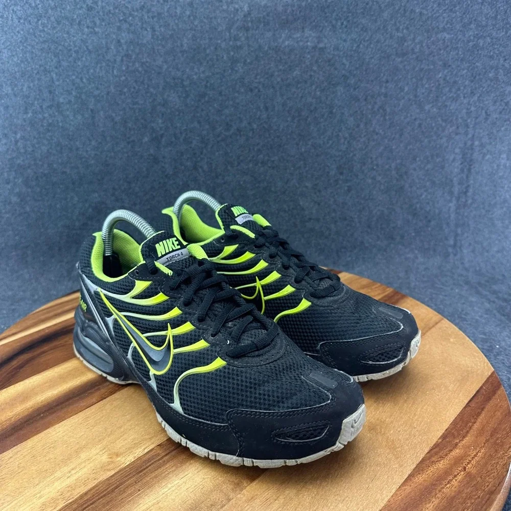 Nike Air Max Torch 4 Running Shoes Men's Size 7 Black Neon Green 343846-011